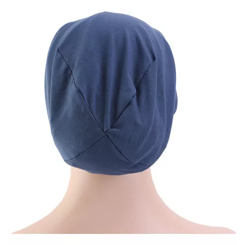 Gorro de noche de algodón con punta azul real, gorro para dormir