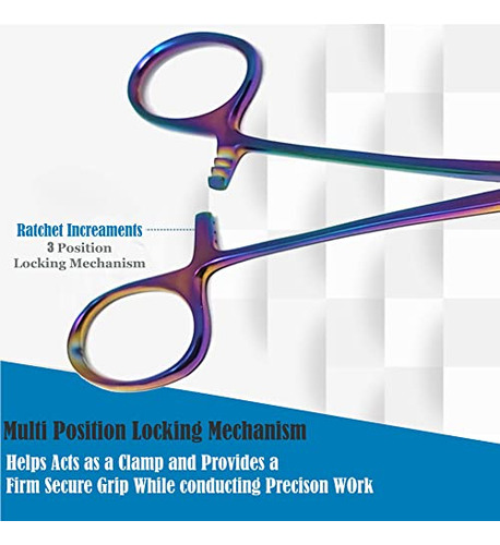 Multi Color Rainbow Mosquito Hemostat Forceps 5.5 Stra...