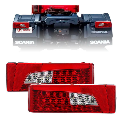 Par Lanterna Traseira Led Scania Streamline S4 S5 S6 13/ 24v