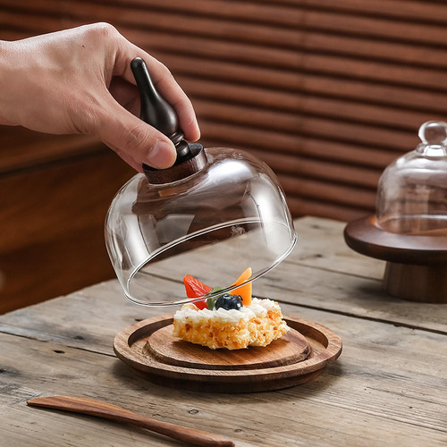 Suporte De Bolo De Madeira Com Cúpula, Suporte Para Bolo De