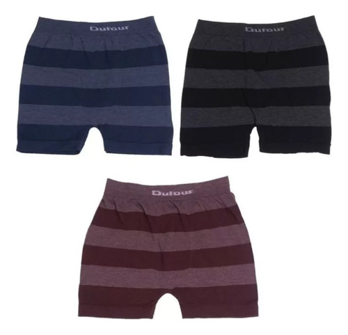 Pack X 3 Boxer Dufour Niños Algodon Sin Costura Chicos Rayas