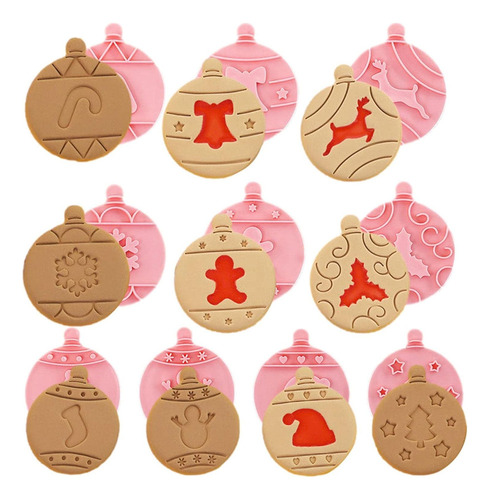 Molde De Galletas En Relieve 3d Con 10 Patrones De Navidad
