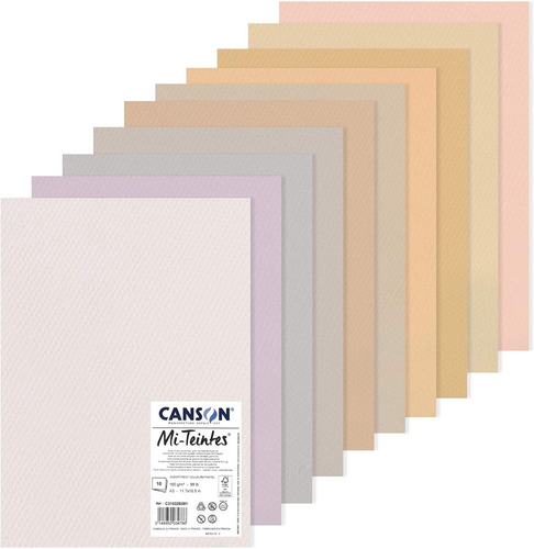 Canson Mi Teintes Tamaño 50x65cm 160g Set X10 Colores Pastel