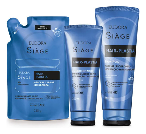 Combo Siàge Hair-plastia: Shampoo 250ml + Refil Máscara Capi