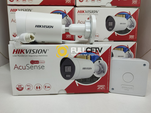 Câmera Bullet Acusense Ip Hikvision 4mpx Áudio E Slot Cartao