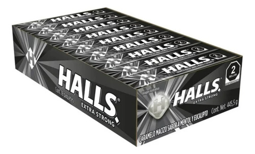 Caramelo Macizo Halls Extra Strong 18 Pzas