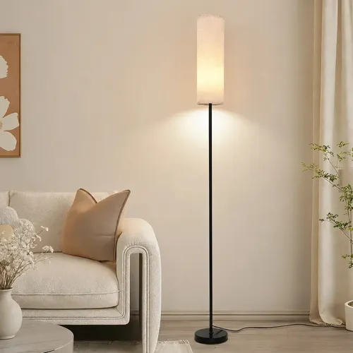 Luminária De Chão Tieesa Moderna Dimerizável Para Quarto E Sala Com Soquete E27 Preto