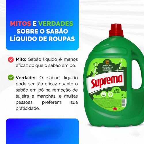 Lava Roupas Líquido Ultra Ação 5 Litros Suprema