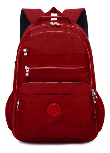 Mochila Bolsa Feminina Notebook Impermeável Reforçada Leve Cor Vermelho
