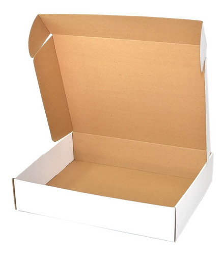 Caja De Carton Envios 46x36x10cm Blanco 75 Pzs Con Impresión