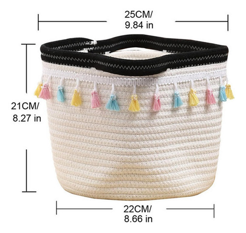 Cesta De Almacenamiento De Cuerda De Algodón, Cesto Para