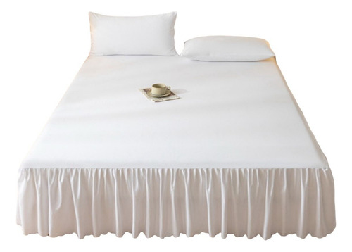 Faldon Para Cama 2 Plazas Colores Lisos Blanco