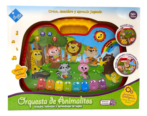 Teclado Infantil El Duende Azul Orquesta Rojo 8 Teclas