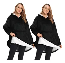 Comprar X2 Manta Polar Bata Frazada Polerones Felpa Negro Poleron Hombre Invierno Poleron Unisex Mujer Capucha Polerón Frio Colores Frio Chiporro Unisex Capuc