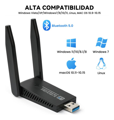 Adaptador Wifi Usb, 1300 Mbps, 5 Dbi Wifi Adaptador Usb