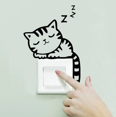 Pegatina  Para Pared Gato Interruptor