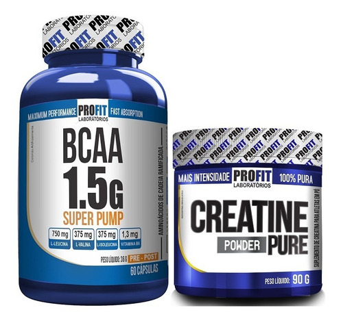 Combo Bcaa 1.5g Super Pump 120 Caps + Creatina 90g - Profit