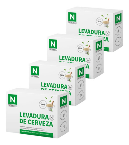 Combo X4 Natufarma Levadura De Cerveza 40 Comprimidos