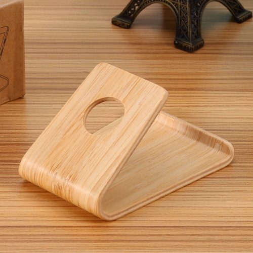 Suporte De Mesa Universal Celular Tablet Smartphone Madeira