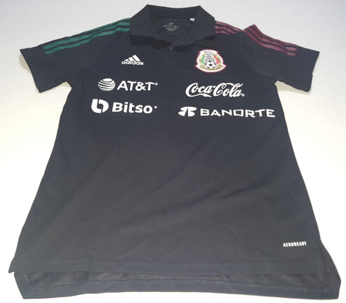Mexico Seleccion Camisa Polo De Viaje 2022 Negra Futbol