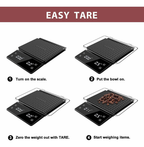 Balanza De Café Barista Timer Y