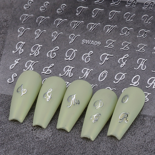 5 Hojas De Pegatinas For Uñas Con Purpurina, Decoración De