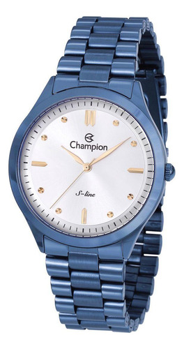 Relógio Champion Feminino S-line - Azul Com Fundo Branco