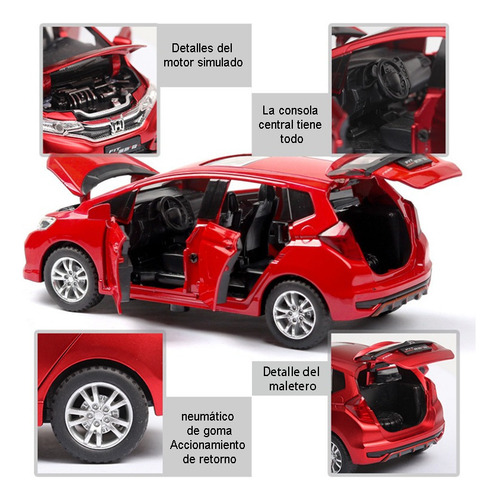 Honda Fit Gk5 Miniatura Metal Autos Con Luces Y Sonido 1:32