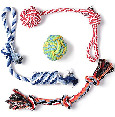 Fida Dog Rope Toys 4 Pack, Cachorro Dentición Algodón Resist