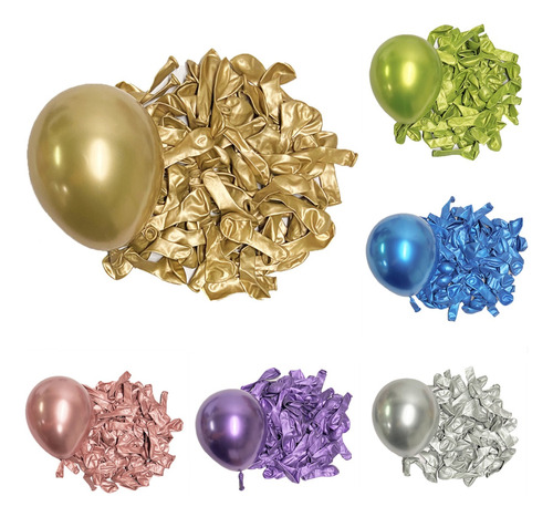 Balão Bexiga Metalizado Várias Cores 5 Polegadas 25 Unidades