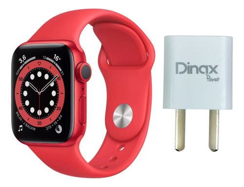 Smartwatch T500 Llamadas Con Cargador Usb 220v 1a Celular Rojo Liso Rojo Negro