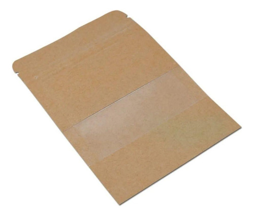 Kit Com 20 Sacos Stand Up Pouch Kraft Zip Lock Visor 10x15cm