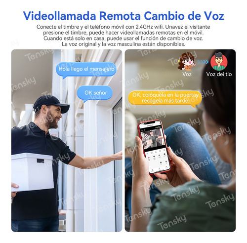 Timbre Inteligente Inalámbrico Con Cámara 1 Transmiso 1 Rec