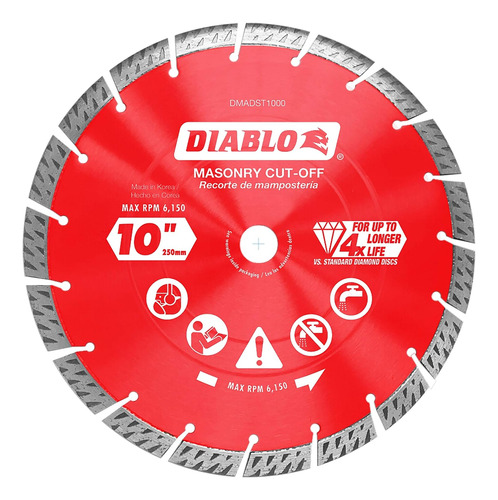 Diablo 10 Pulgadas Discos De Corte Turbo Segmentados En Form