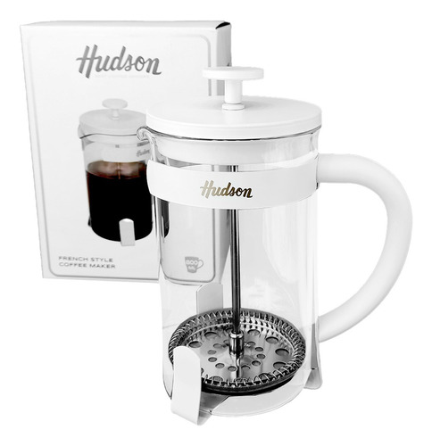 Cafetera Embolo 800ml Hudson Acero Inox Blanco Cafe Bz3