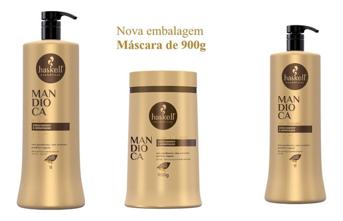 Kit Haskell Mandioca Shampoo Condicionador Máscara De 1l