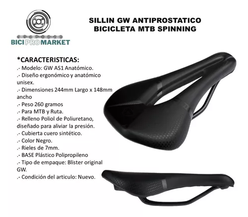 Sillin Gw Bicicleta Antiprostatico Mtb Ruta Extra Confort