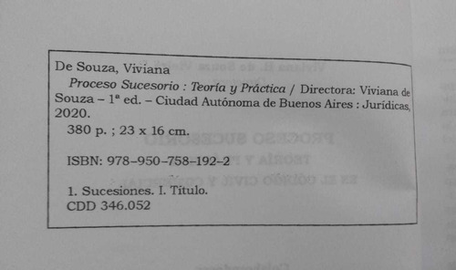 Proceso Sucesorio Teoría Y Práctica - De Souza Vieira