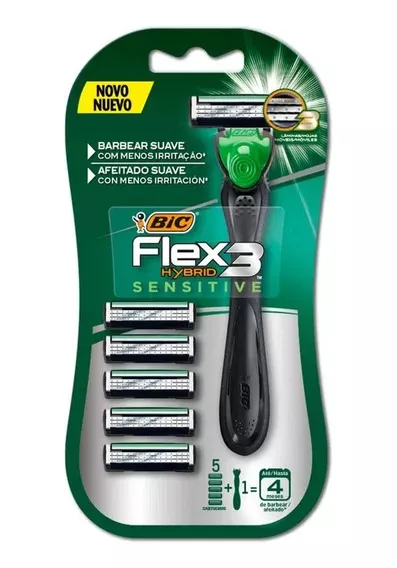 Bic Máquina De Afeitar Flex3 Hybrid Sensitive 5 Repuestos