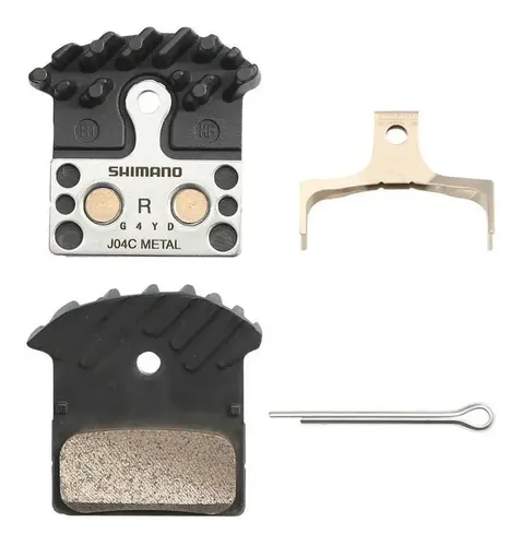 Pastillas de freno MTB Shimano J04C, con aleta de refrigeración de aluminio Pastillas de freno MTB Shimano J04C, con aleta de refrigeración de aluminio