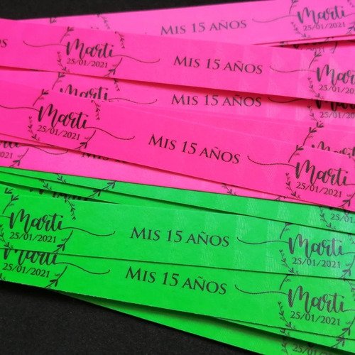 Imagen 7 de 9 de Pulseras Souvenir Boda Quinceaños Personalizadas