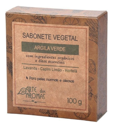 Sabonete Vegetal Barra Argila Verde 100g - Natural