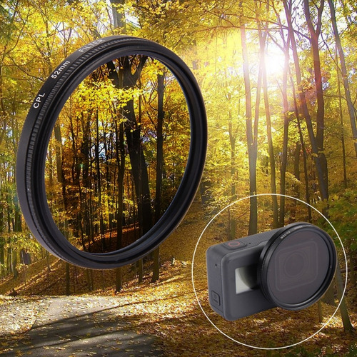 Filtro De Lente Cpl Redondo De 52 Mm 3 Em 1 Para Gopro Hero7