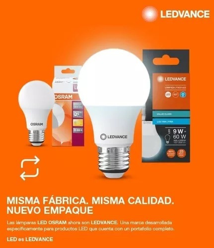 Imagen 4 de 10 de Lámpara Foco Led Osram Luz Fría 14w=100w Pack X 50
