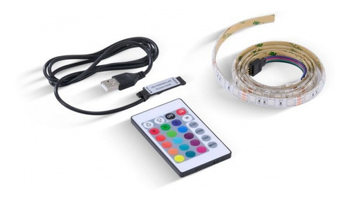 Fita De Led Vx Gaming Rgb Com Controlador Conexão Usb 60 Pon