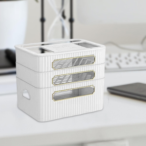 Caja De Almacenamiento De Enrutador Organizador De 3 Niveles