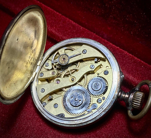 Antiguo Reloj Se Bolsillo Plata 0.800 Remontour 10 Rubis (Usado)