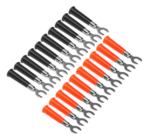 Conector Banana Y Spade, 20 Unidades, Rojo Y Negro, 19 A, Bu