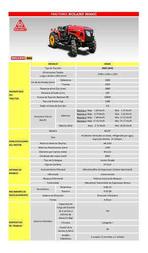 Imagen 17 de 18 de Tractor Compacto Viñatero Angosto Roland H060c 4x4 60hp