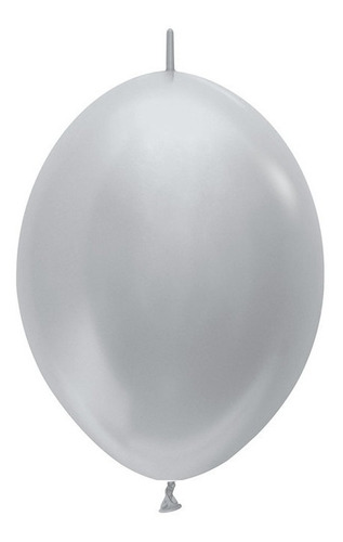 Bolsa Con 50 Globos Bipolo Satin Plata 12 Pulgadas